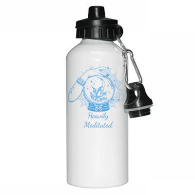 Heavily Meditated Tee Mythical Crystal Ball Art Crystals Cool Gift Aluminum Water Bottle