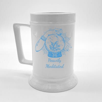 Heavily Meditated Tee Mythical Crystal Ball Art Crystals Cool Gift Beer Stein