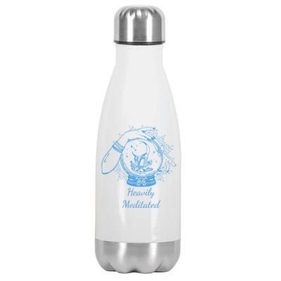 Heavily Meditated Tee Mythical Crystal Ball Art Crystals Cool Gift Stainless Steel Insulated Water Bottle