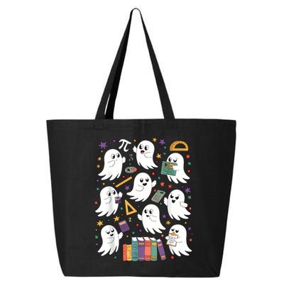 Halloween Math Teacher Ghost Math Teacher Spooky Halloween 25L Jumbo Tote