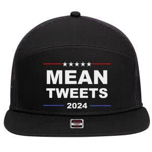 Humorous Mean Tweets & Trump 2024 Political Gear Gop Fans 7 Panel Mesh Trucker Snapback Hat