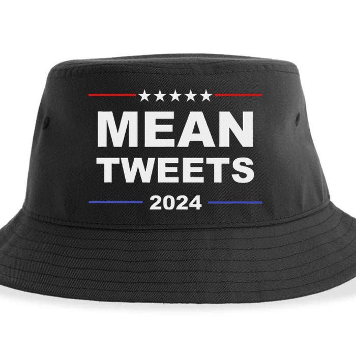 Humorous Mean Tweets & Trump 2024 Political Gear Gop Fans Sustainable Bucket Hat