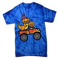 Halloween Monster Truck Dino Trex Costume Tie-Dye T-Shirt