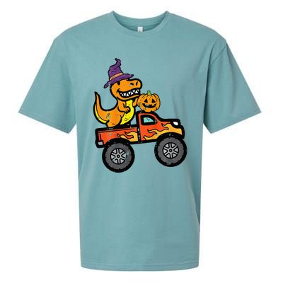 Halloween Monster Truck Dino Trex Costume Sueded Cloud Jersey T-Shirt