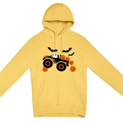 Halloween Monster Truck Ghost S Costume Gift Premium Pullover Hoodie