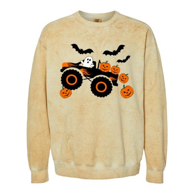 Halloween Monster Truck Ghost S Costume Gift Colorblast Crewneck Sweatshirt