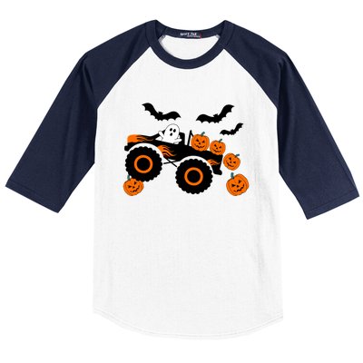 Halloween Monster Truck Ghost S Costume Gift Baseball Sleeve Shirt