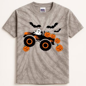 Halloween Monster Truck Ghost S Costume Gift Kids Tie-Dye T-Shirt