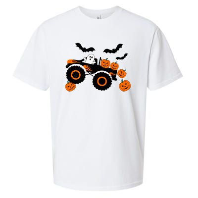 Halloween Monster Truck Ghost S Costume Gift Sueded Cloud Jersey T-Shirt