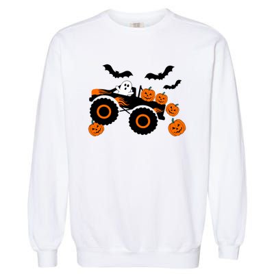 Halloween Monster Truck Ghost S Costume Gift Garment-Dyed Sweatshirt