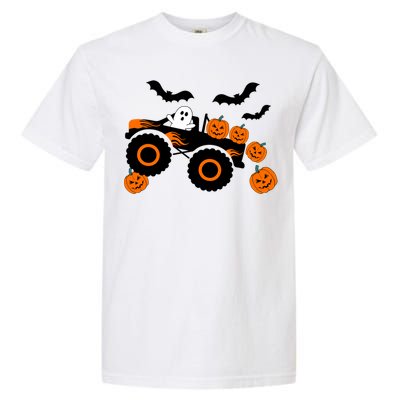 Halloween Monster Truck Ghost S Costume Gift Garment-Dyed Heavyweight T-Shirt