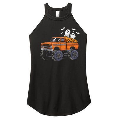 Halloween Monster Truck Ghost Pumpkin Women's Perfect Tri Rocker Tank