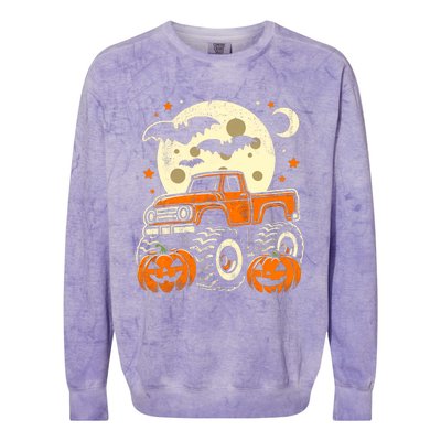 Halloween Monster Truck Pumpkin Halloween Colorblast Crewneck Sweatshirt