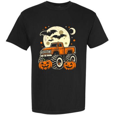 Halloween Monster Truck Pumpkin Halloween Garment-Dyed Heavyweight T-Shirt