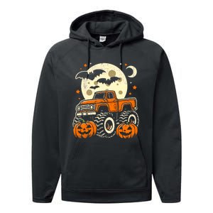 Halloween Monster Truck Pumpkin Halloween Performance Fleece Hoodie