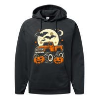 Halloween Monster Truck Pumpkin Halloween Performance Fleece Hoodie