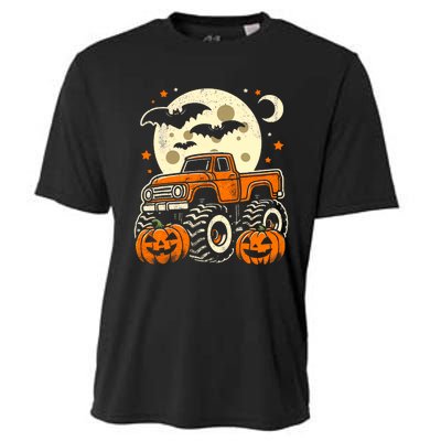 Halloween Monster Truck Pumpkin Halloween Cooling Performance Crew T-Shirt