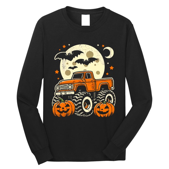 Halloween Monster Truck Pumpkin Halloween Long Sleeve Shirt