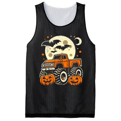 Halloween Monster Truck Pumpkin Halloween Mesh Reversible Basketball Jersey Tank