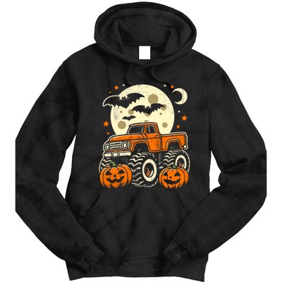 Halloween Monster Truck Pumpkin Halloween Tie Dye Hoodie