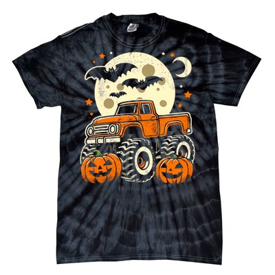 Halloween Monster Truck Pumpkin Halloween Tie-Dye T-Shirt