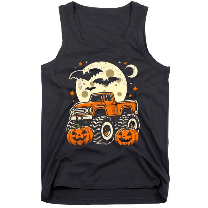 Halloween Monster Truck Pumpkin Halloween Tank Top