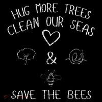 Hug More Trees Clean Our Seas And Save The Bees Gift Long Sleeve Pom Pom 12in Knit Beanie