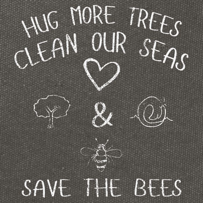 Hug More Trees Clean Our Seas And Save The Bees Gift Long Sleeve Cotton Canvas Backpack