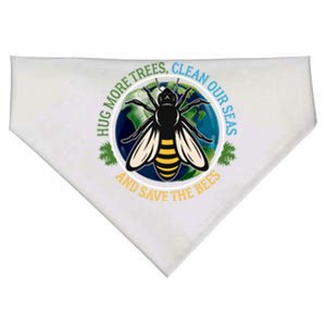 Hug More Trees Clean Seas Save Bees Earth Day Nature Lover Great Gift USA-Made Doggie Bandana