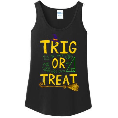 Halloween Math Teacher Trig Or Treat Student School College Ladies Essential Tank