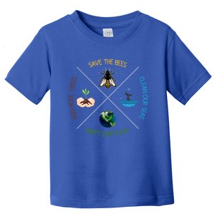 Hug More Trees Clean Seas Save Bees Earth Day Nature Lover Meaningful Gift Toddler T-Shirt