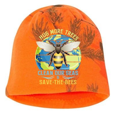 Hug More Trees Clean Our Seas Save The Bees Environtalist Gift Kati - Camo Knit Beanie