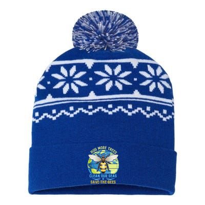 Hug More Trees Clean Our Seas Save The Bees Environtalist Gift USA-Made Snowflake Beanie