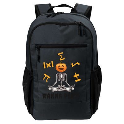 Halloween Math Teacher Funny Skeleton Wanna Play Daily Commute Backpack