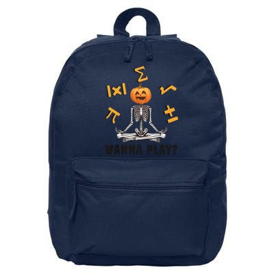 Halloween Math Teacher Funny Skeleton Wanna Play 16 in Basic Backpack