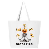 Halloween Math Teacher Funny Skeleton Wanna Play 25L Jumbo Tote