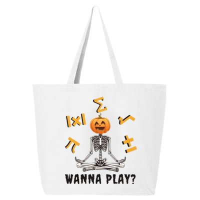 Halloween Math Teacher Funny Skeleton Wanna Play 25L Jumbo Tote