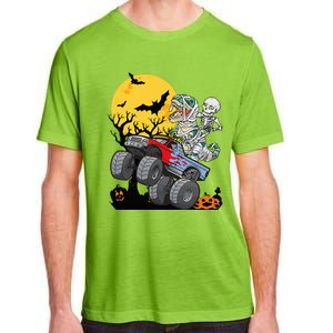 Halloween Monster Truck Pumpkin Mummy Dinosaur T Rex Adult ChromaSoft Performance T-Shirt