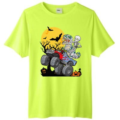 Halloween Monster Truck Pumpkin Mummy Dinosaur T Rex Tall Fusion ChromaSoft Performance T-Shirt