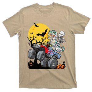 Halloween Monster Truck Pumpkin Mummy Dinosaur T Rex T-Shirt