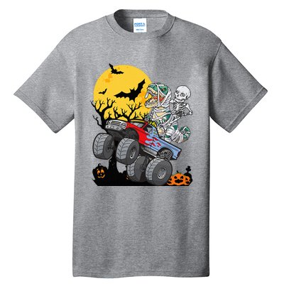 Halloween Monster Truck Pumpkin Mummy Dinosaur T Rex Tall T-Shirt