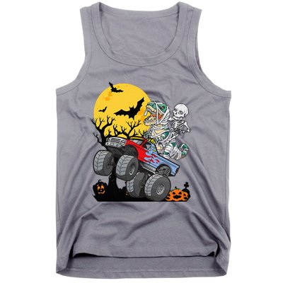 Halloween Monster Truck Pumpkin Mummy Dinosaur T Rex Tank Top