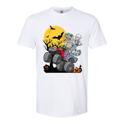 Halloween Monster Truck Pumpkin Mummy Dinosaur T Rex Softstyle CVC T-Shirt