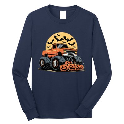 Halloween Monster Truck Pumpkins Long Sleeve Shirt