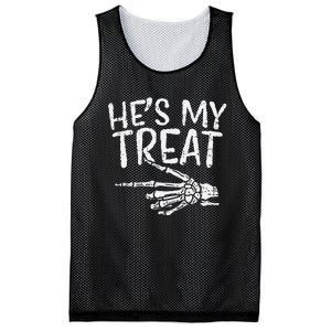 Hes My Treat Skeleton Matching Couple Halloween Mesh Reversible Basketball Jersey Tank