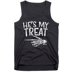 Hes My Treat Skeleton Matching Couple Halloween Tank Top