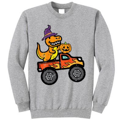 Halloween Monster Truck Dino Trex Costume Tall Sweatshirt