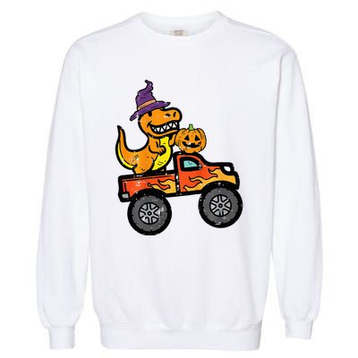 Halloween Monster Truck Dino Trex Costume Garment-Dyed Sweatshirt