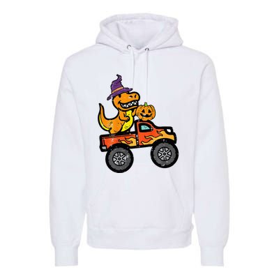 Halloween Monster Truck Dino Trex Costume Premium Hoodie