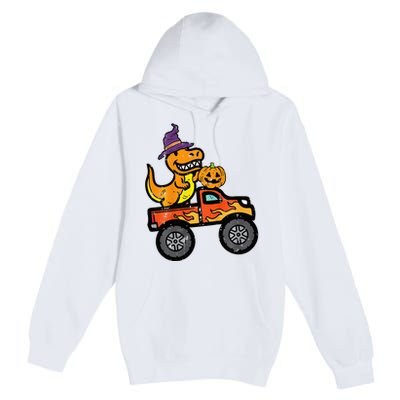 Halloween Monster Truck Dino Trex Costume Premium Pullover Hoodie